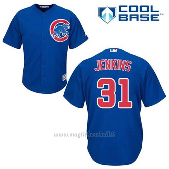 Maglia Baseball Uomo Chicago Cubs 31 Fergie Jenkins Blu Alterner Cool Base